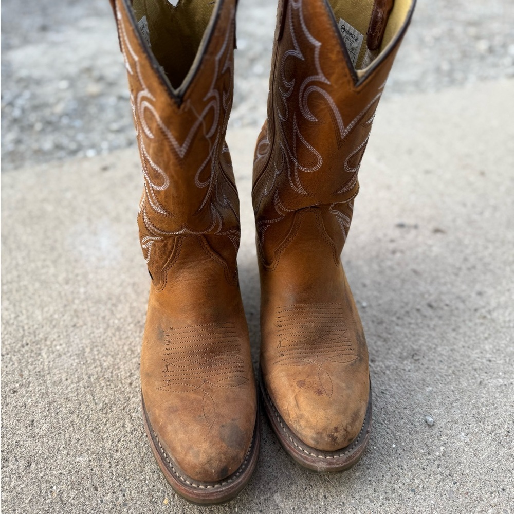 Double H Tan Western Boots - Picture 4 of 6